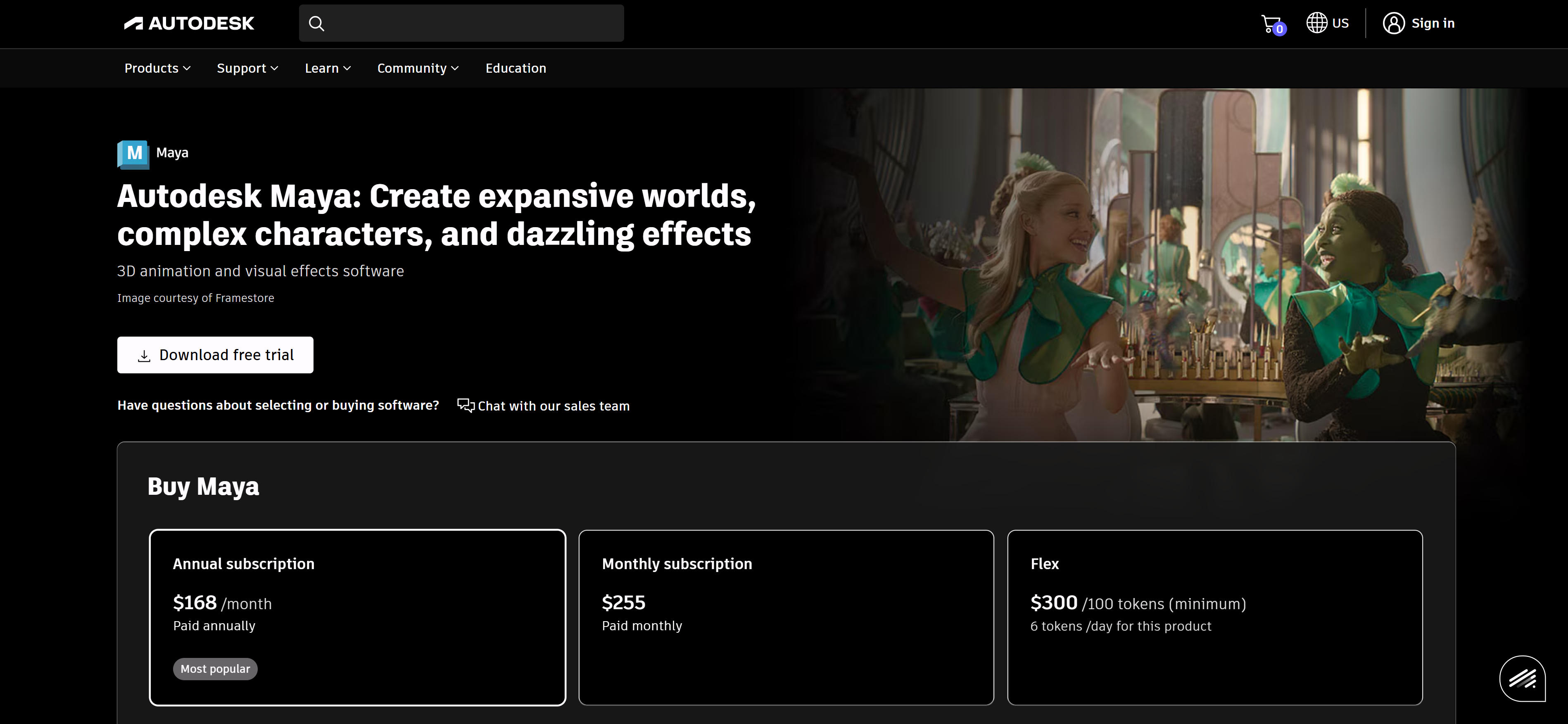 Autodesk Maya 3D建模工具界面，展示专业的动画和影视制作功能